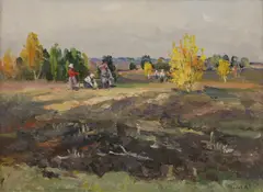 Konstantin Titov, Untitled, oil on board 23 x 30cm Provenance: Eastington Hall