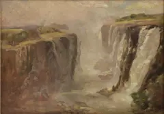Edward Henry Holder, Untitled, Edward Henry Holder (1847-1922) Victoria Falls oil on board 32 x 44cm