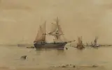 Albert Ernest Markes, Untitled, watercolour 65 x 53cm and 34 x 52cm (2)