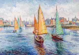 Harbor Scene by Hughes Claude Pissarro, pastel on paper, sold May 2008