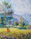 Hughes Claude Pissarro, Le plateau d'Aoste, oil on canvas