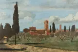 Roland Oudot, Vue de village, oil on canvas
