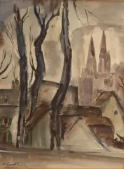Othon Friesz, Chartres, watercolor on paper