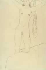 Gustav Klimt, Nude with Raised Arms, 1911, pencil on paper