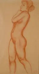 Standing Nude by Aristide Maillol, sanguine on paper, sold May 2008