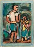 Georges Rouault, Paysans, 1939, oil on paper laid on canvas