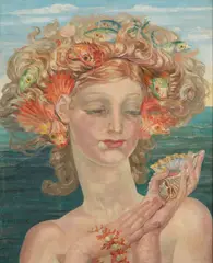 Valentine Lecomte, Portrait of Isadora Duncan, oil on canvas