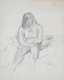 Raphael Soyer, Model Resting, pencil and color pencil on paper