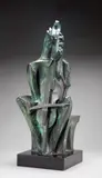 Albert W. Wein, The Cello Player, bronze with green patina
