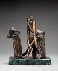 Nymph and Goat by Reuben Nakian, c. 1980, bronze with dark brown patina, sold May 2008