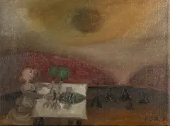 Naftali Bezem, Blessing in the Sinai Desert, c. 1962, oil on canvas
