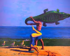 Graham Nickson, Alligator, 1983 / 1988, acrylic on canvas