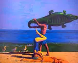 Graham Nickson, Alligator, 1983 / 1988, acrylic on canvas