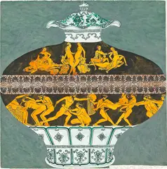 Joyce Kozloff, Smut Dynasty Vase (Pornament is Crime Series), 1987, watercolor on paper