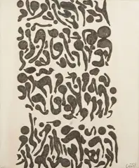 Moshe Castel, Untitled, 1963, oil and basalt on canvas