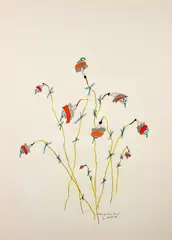 Ger van Elk, Sketches for Modern Flowers (2), 1984, crayon and pencil on paper