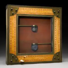 Robert Helm, Rooms Unobserved, 1973, walnut, maple, brass, leather, ivory and glass construction