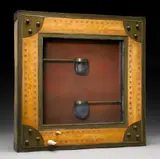 Robert Helm, Rooms Unobserved, 1973, walnut, maple, brass, leather, ivory and glass construction