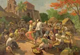 Fernando Amorsolo, Tinikling (Bamboo Pole Dance), 1956, oil on canvas