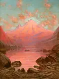 James Everett Stuart, Sunset Glow, Mt. Tacoma from Lake Cle Elum, Washington, 1903  (No.928)
