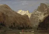 Albert Bierstadt, Boating through Yosemite Valley with Half Dome in the Distance (Yosemite Landscape)
