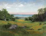 A View of the Coast with Rolling Hills and Poppies by Charles Dorman Robinson, oil on canvas, offered Apr 2008
