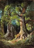 Deidrich Henry Gremke, Forest Interior, oil on canvas