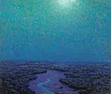 Moonlight on the Marsh by Granville Redmond, oil on canvas, sold Apr 2008