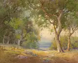 California Oak Grove by Percy Gray, 1922, watercolor on paper on board, sold Apr 2008
