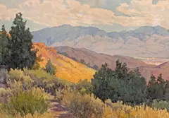 From the Summit, Jumbo Grade, Virginia City by Lorenzo Palmer Latimer, 1938, watercolor on paper board, sold Apr 2008