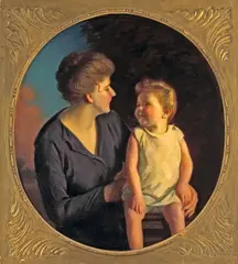 Mother and Child by Arthur Merton Hazard, oil on canvas, offered Apr 2008