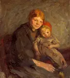 Joseph Raphael, A Portrait of Two Girls, thought to be the Artist's Daughters