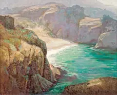 Dewitt Parshall, China Cove, Carmel, oil on masonite