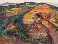 John O'Shea, Santa Cruz Hills, watercolor on paper