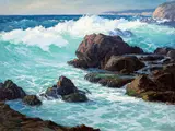 William Henry Price, Rock and Waves, Laguna Beach, 1931, oil on canvas