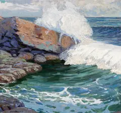 Breaking Wave by William Wallace Riddell, oil on canvas, offered Apr 2008