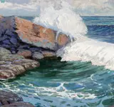 William Wallace Riddell, Breaking Wave, oil on canvas
