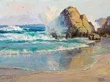 Albert DeRome, Wet Sand Near Asilomar, 1955 (No.206), oil on masonite