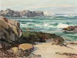 Albert DeRome, Near Point Pinos Lighthouse, 1944; Spring Buttercups, Foster's Point, Monterey Bay, 1946 (2)