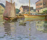At Anchor by Maurice Braun, oil on canvas, sold Apr 2008
