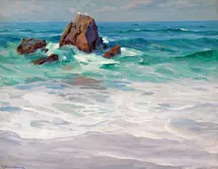 Sunny Seas by Jean Mannheim, oil on canvas, offered Apr 2008