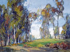 The Cabin by Nell Walker Warner, oil on canvas, sold Apr 2008