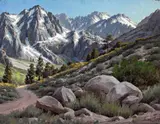 South Fork, Palisades Glacier by Paul Grimm, 1945, oil on canvas, sold Apr 2008