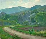 El Toro Road at Laguna Beach by William Wendt, oil on canvas, offered Apr 2008