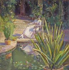 Donna N. Schuster, Garden Reflection, oil on canvas