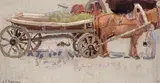 Leon Gaspard, Horse and Wagon with Yoke