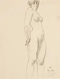 Maynard Dixon, Nude Turning, 1934 (No.56), graphite on paper