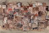 Hillside Pueblos, Taos by Andrew Dasburg, watercolor on paper, offered Apr 2008