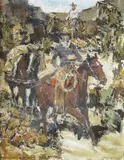 James Colt, On the Mogollon Rim, acrylic on canvas on board