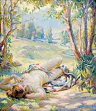 Christian von Schneidau, Summertime, oil on canvas